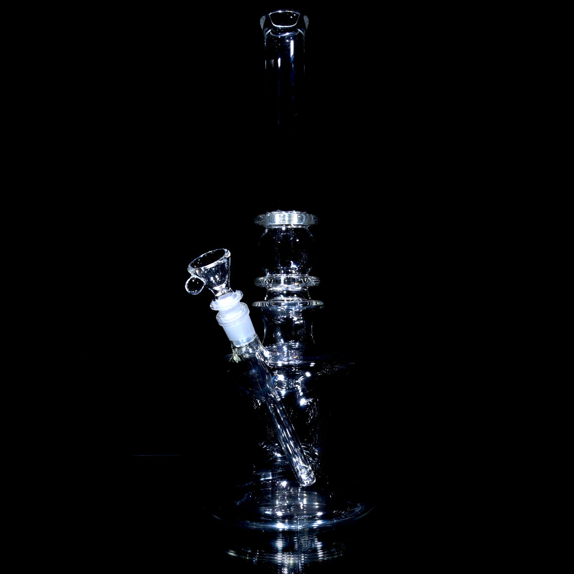 Removable Gridded Stemline Downstem Flower Tube w/ Martini Slide - Clear - 14mm Female
