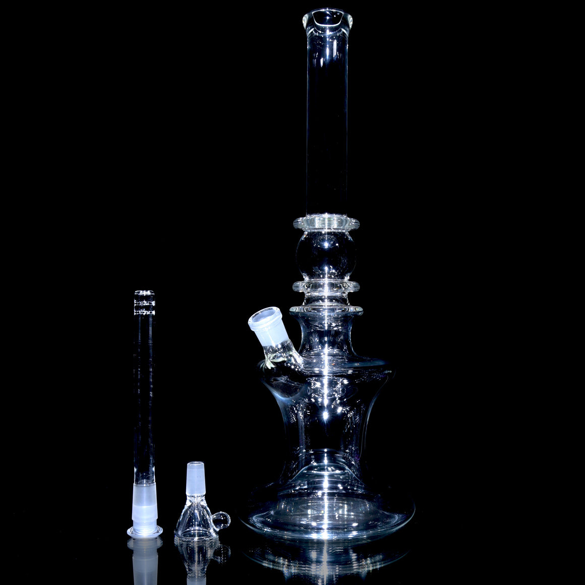 Removable Gridded Stemline Downstem Flower Tube w/ Martini Slide - Clear - 14mm Female
