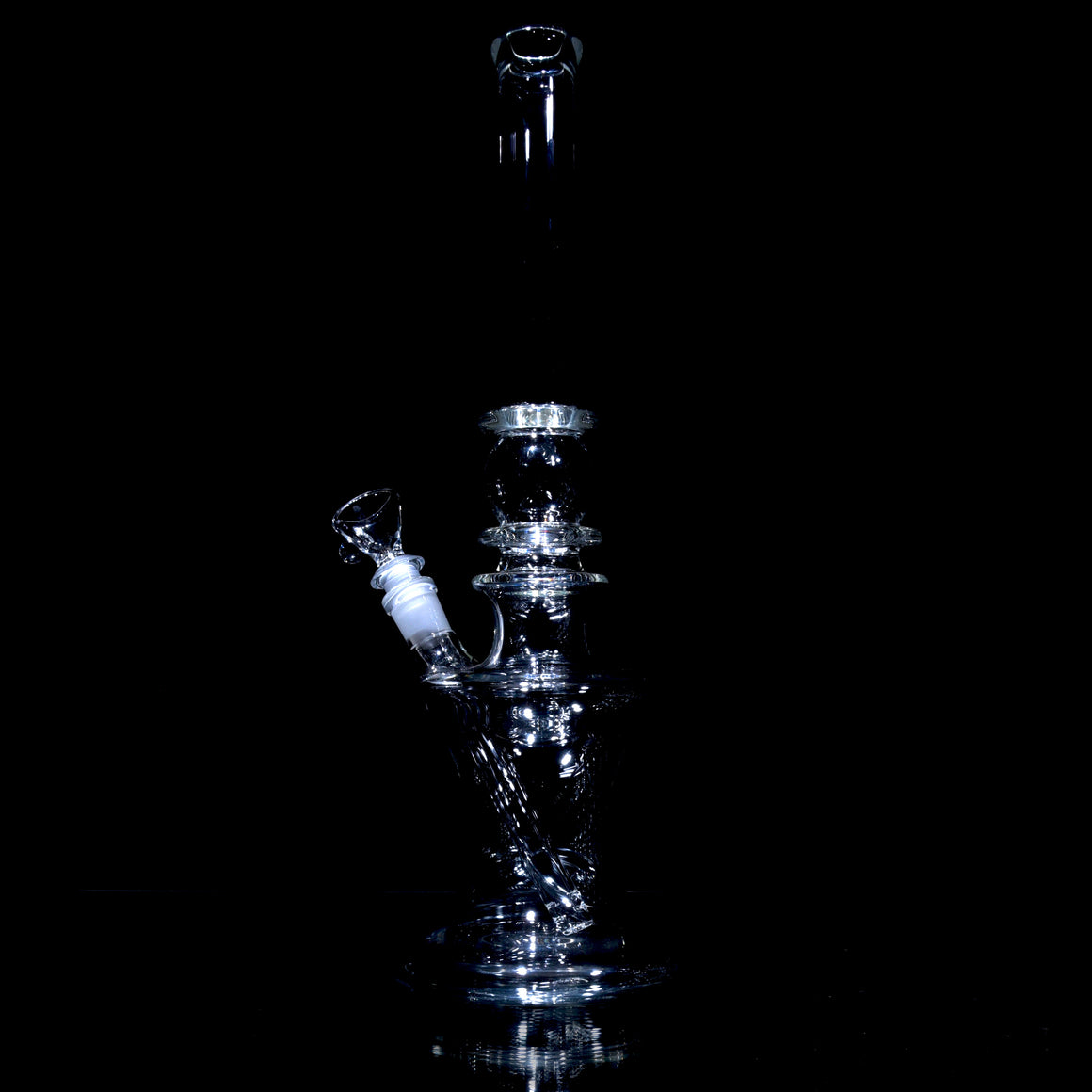 Removable Gridded Stemline Downstem Flower Tube w/ Martini Slide - Clear - 14mm Female