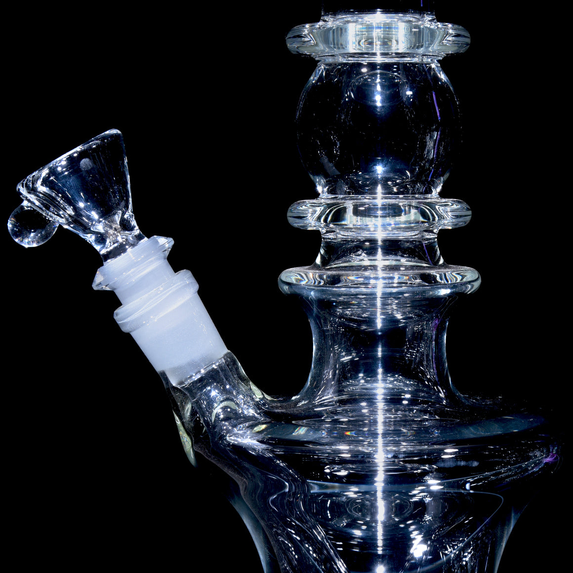 Removable Gridded Stemline Downstem Flower Tube w/ Martini Slide - Clear - 14mm Female