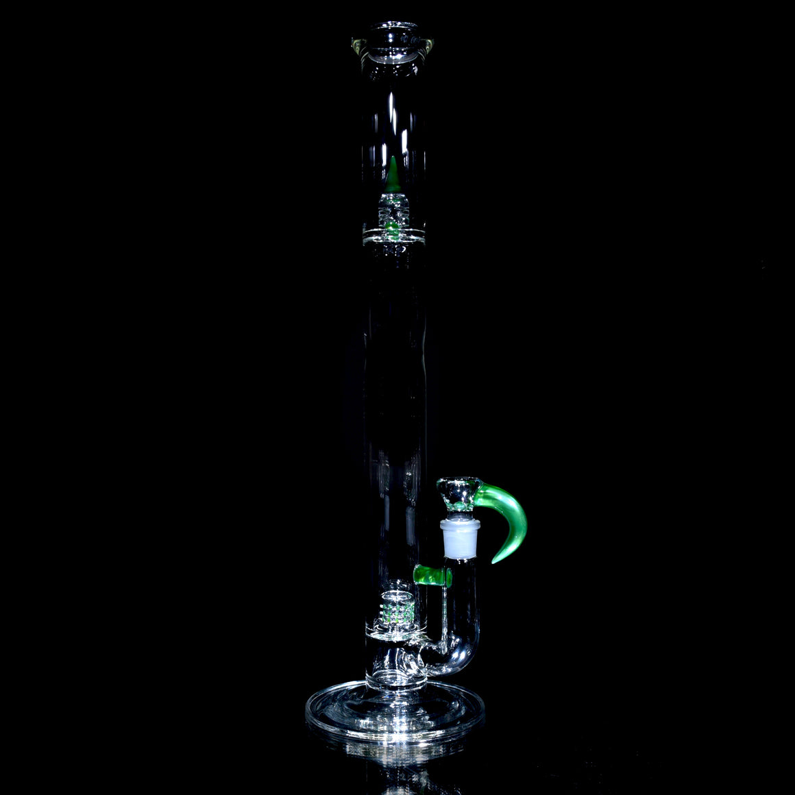 Accented 44mm Grid Cap Straight Tube w/ 4-hole Horned Slide - Chromium - 18mm Female