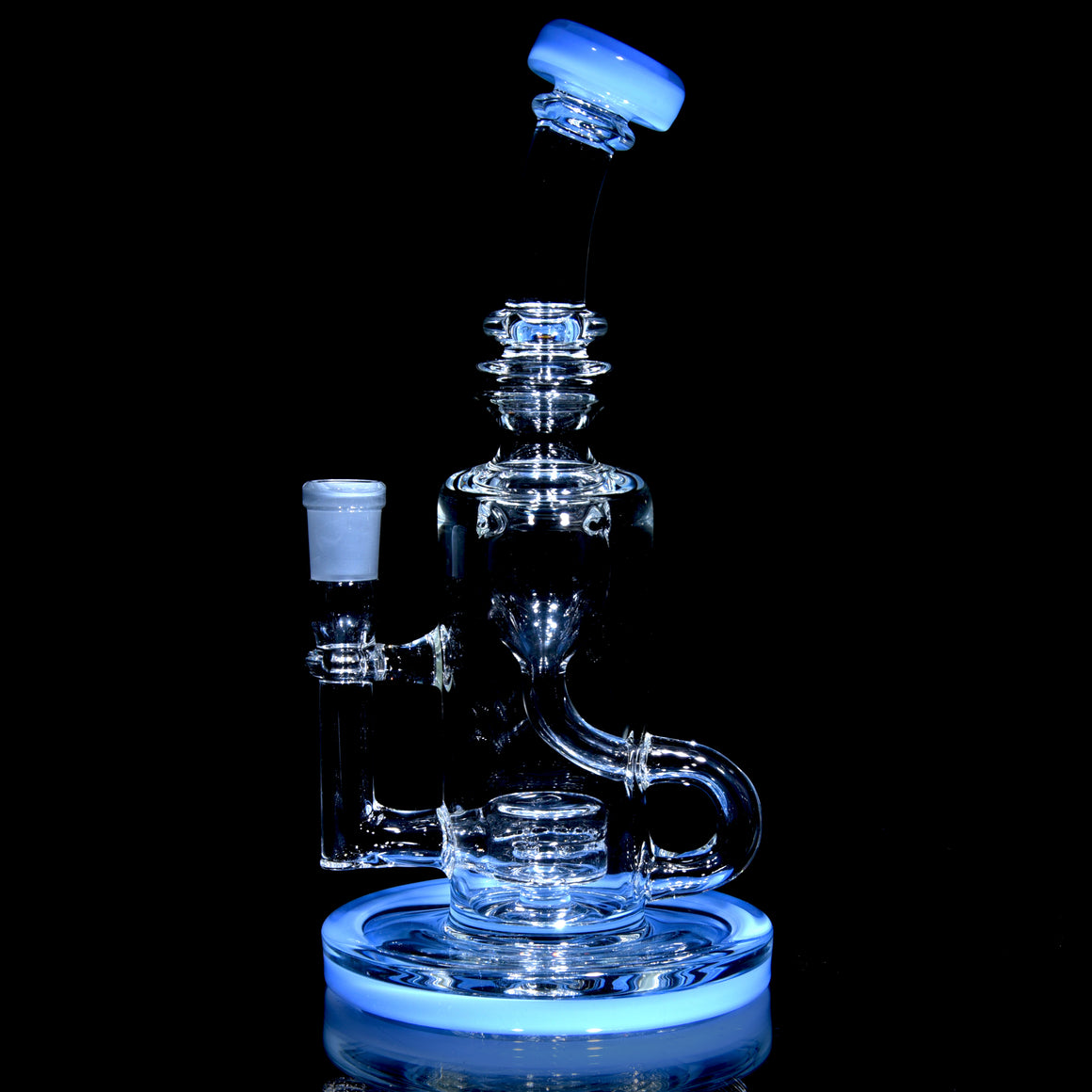 Accented Mini Narrow Can Double-uptake Klein Recycler - Periwinkle - 14mm Female