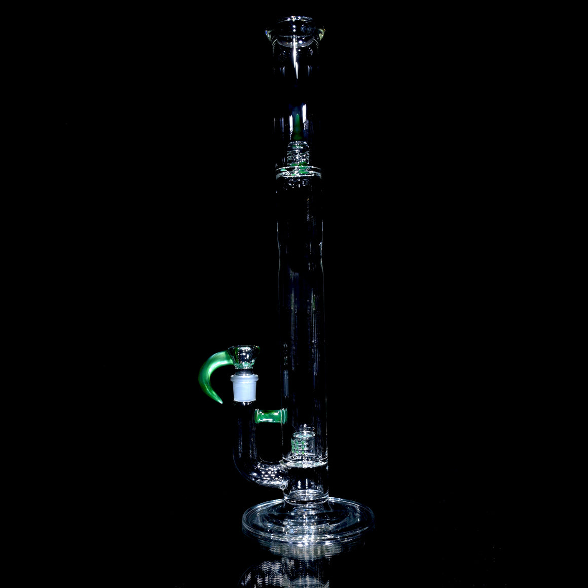 Accented 44mm Grid Cap Straight Tube w/ 4-hole Horned Slide - Chromium - 18mm Female