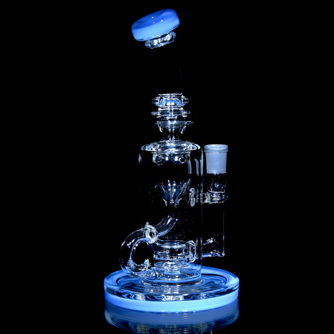 Accented Mini Narrow Can Double-uptake Klein Recycler - Periwinkle - 14mm Female