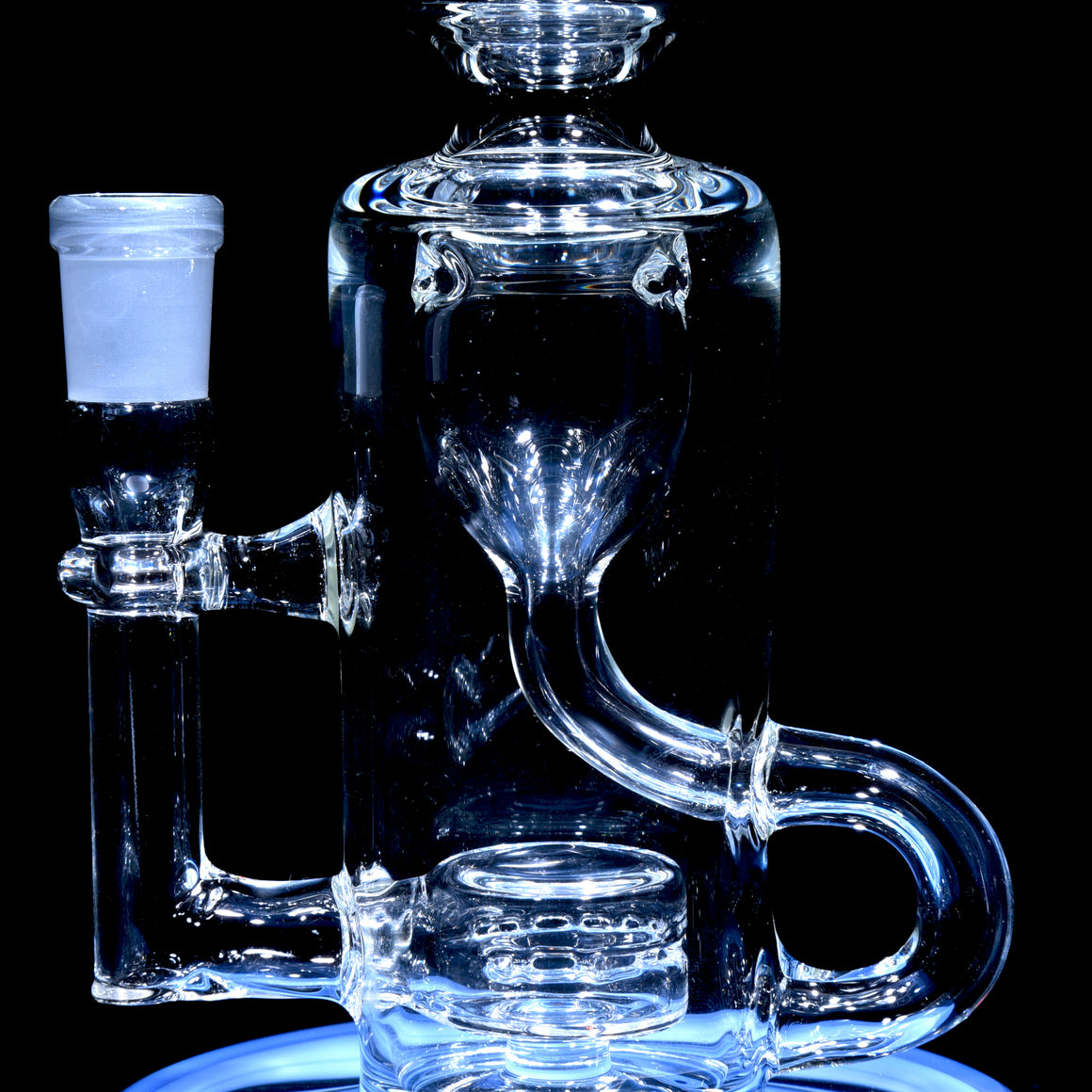 Accented Mini Narrow Can Double-uptake Klein Recycler - Periwinkle - 14mm Female