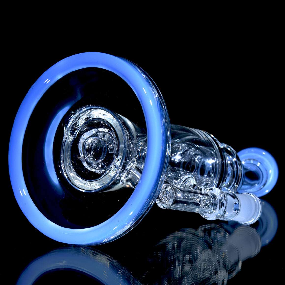 Accented Mini Narrow Can Double-uptake Klein Recycler - Periwinkle - 14mm Female