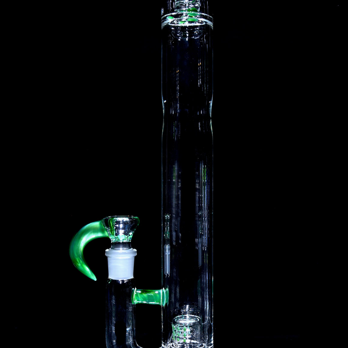 Accented 44mm Grid Cap Straight Tube w/ 4-hole Horned Slide - Chromium - 18mm Female