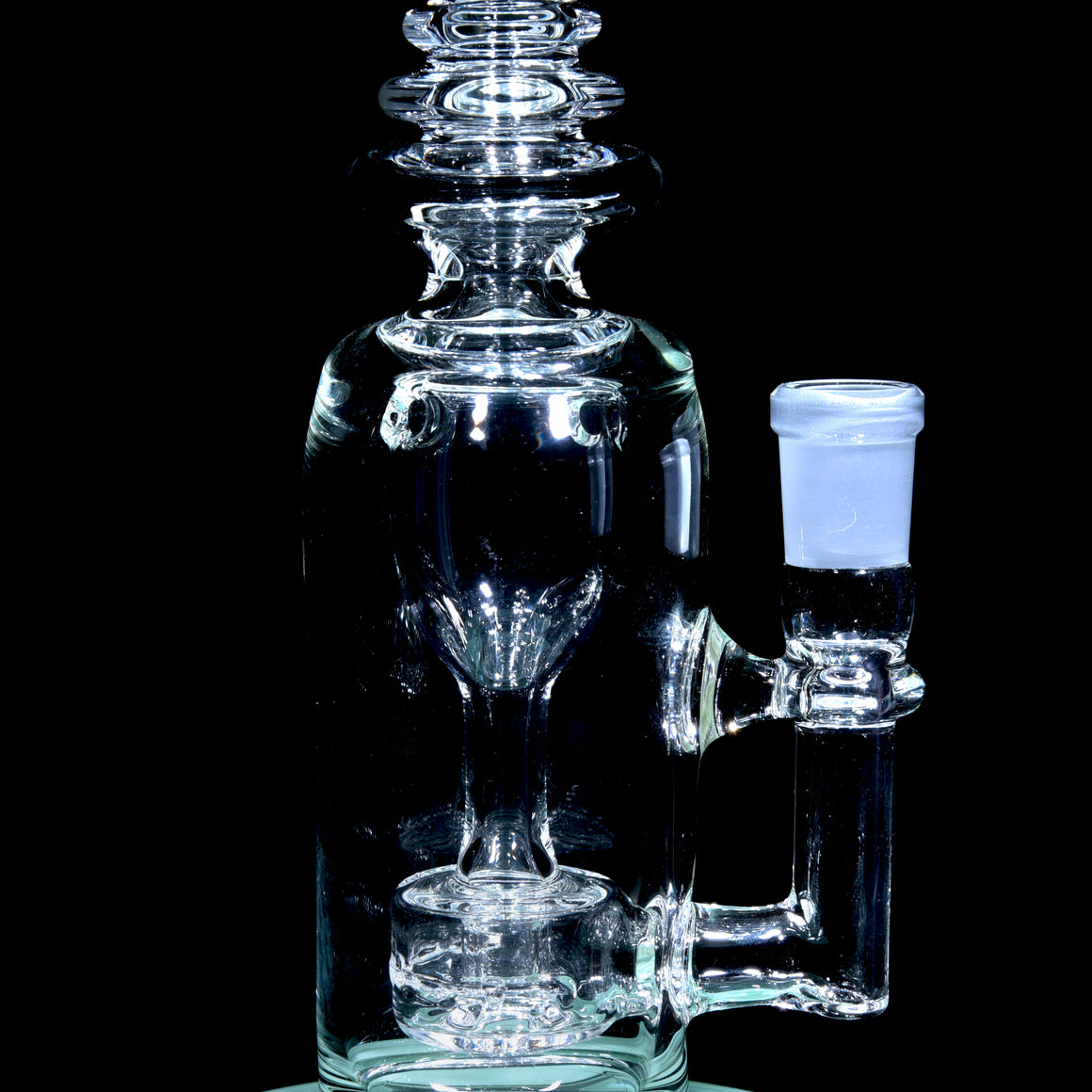Accented Mini Narrow Can Double-uptake Tornada Recycler - Titan - 14mm Female