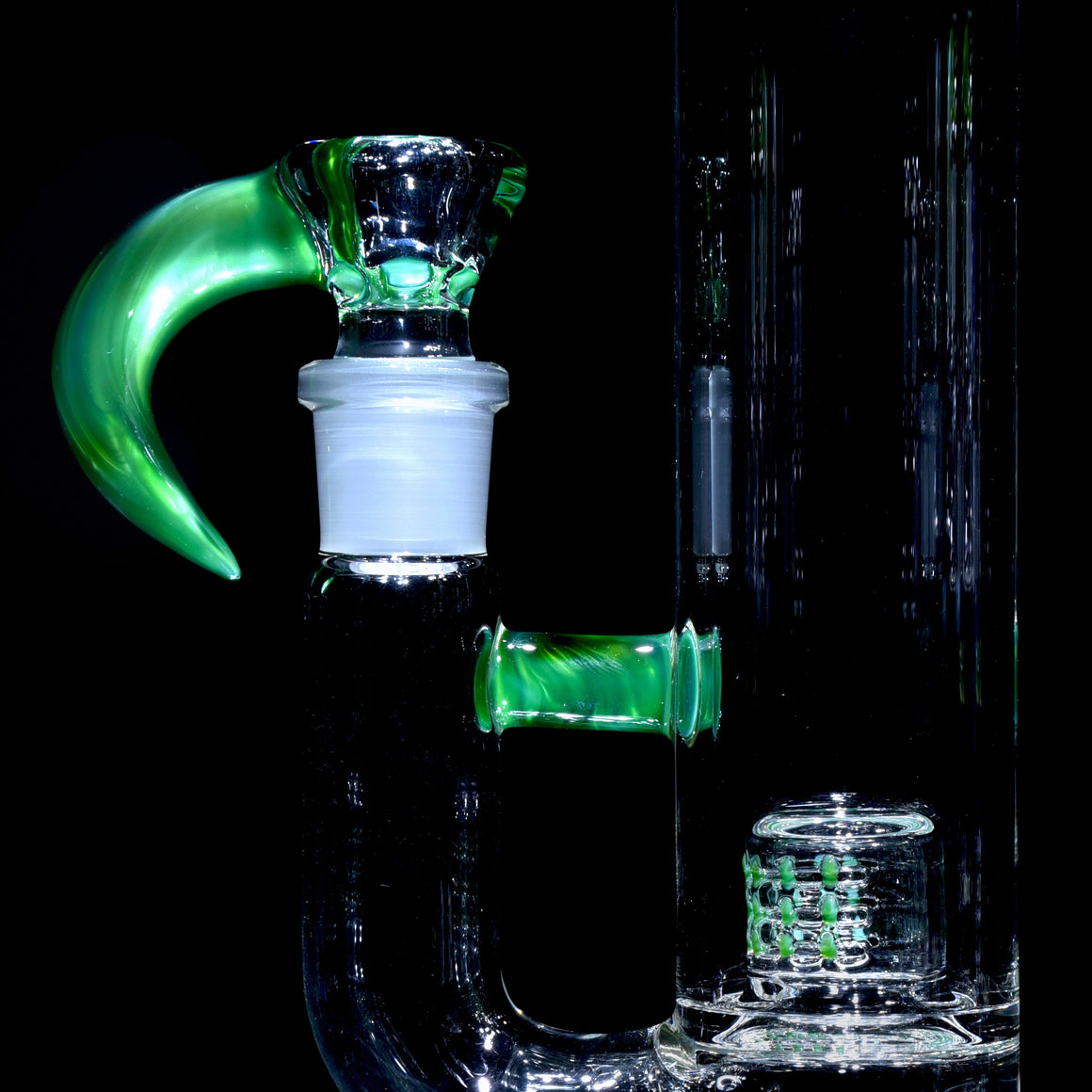 Accented 44mm Grid Cap Straight Tube w/ 4-hole Horned Slide - Chromium - 18mm Female
