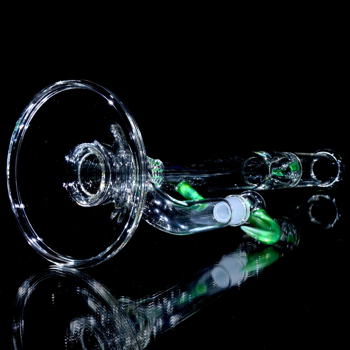 Accented 44mm Grid Cap Straight Tube w/ 4-hole Horned Slide - Chromium - 18mm Female