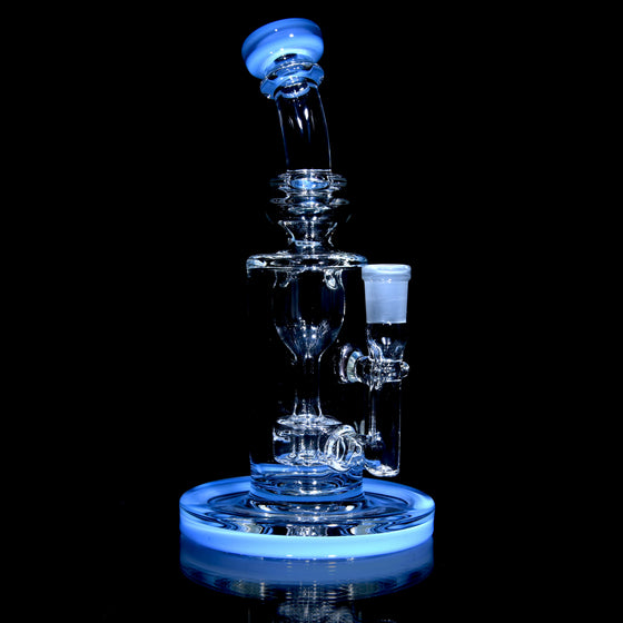Accented Mini Narrow Can Double-uptake Tornada Recycler - Periwinkle - 14mm Female
