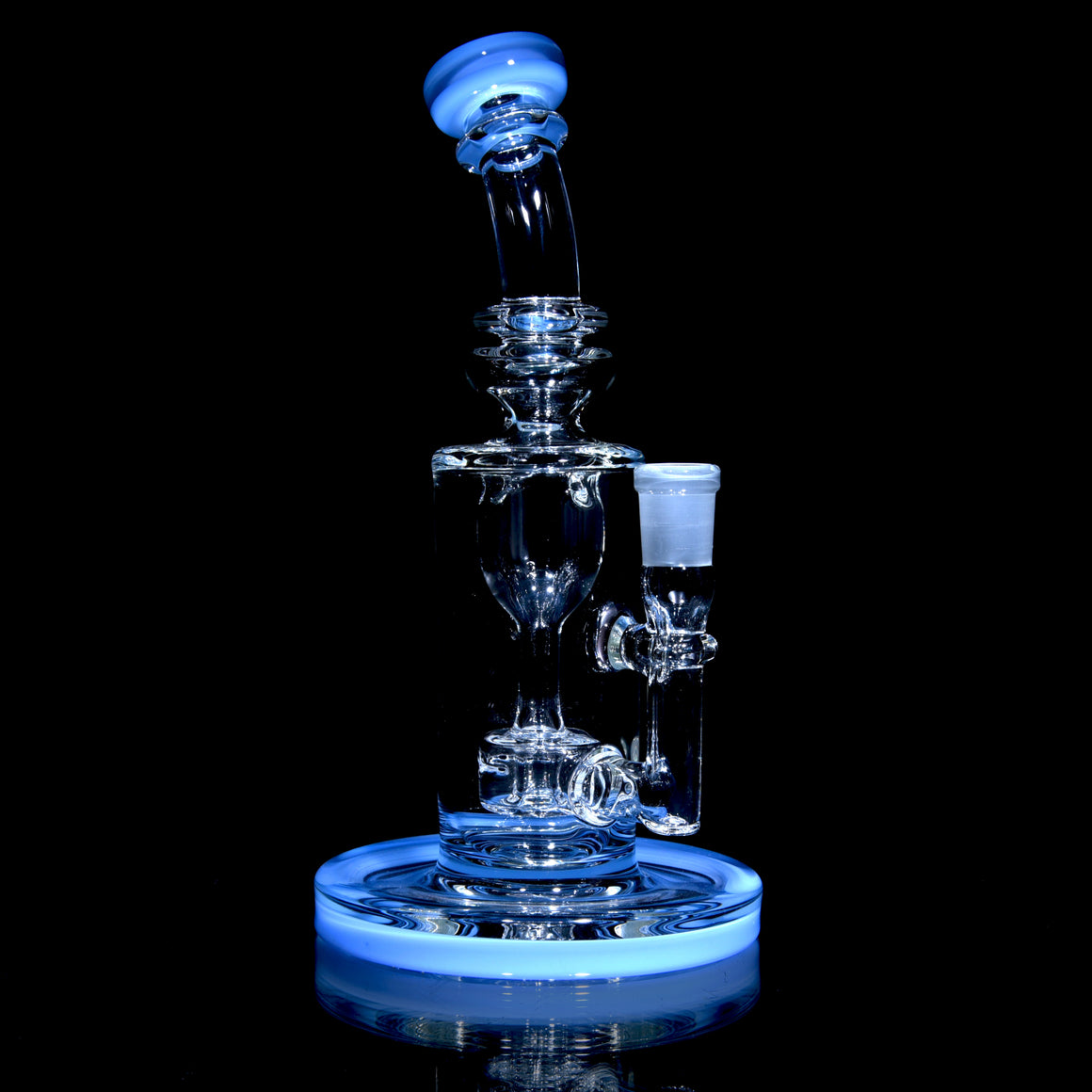 Accented Mini Narrow Can Double-uptake Tornada Recycler - Periwinkle - 14mm Female