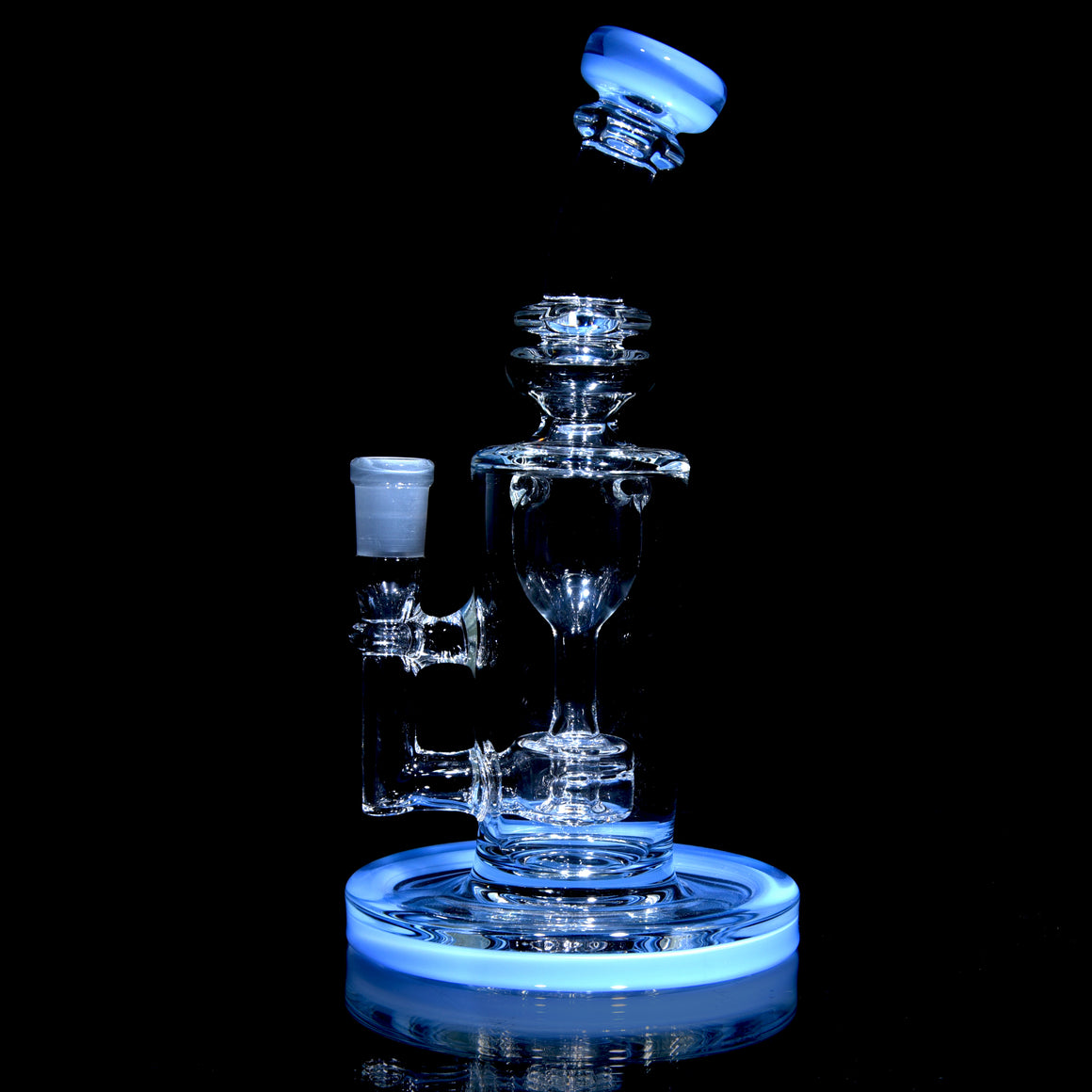 Accented Mini Narrow Can Double-uptake Tornada Recycler - Periwinkle - 14mm Female