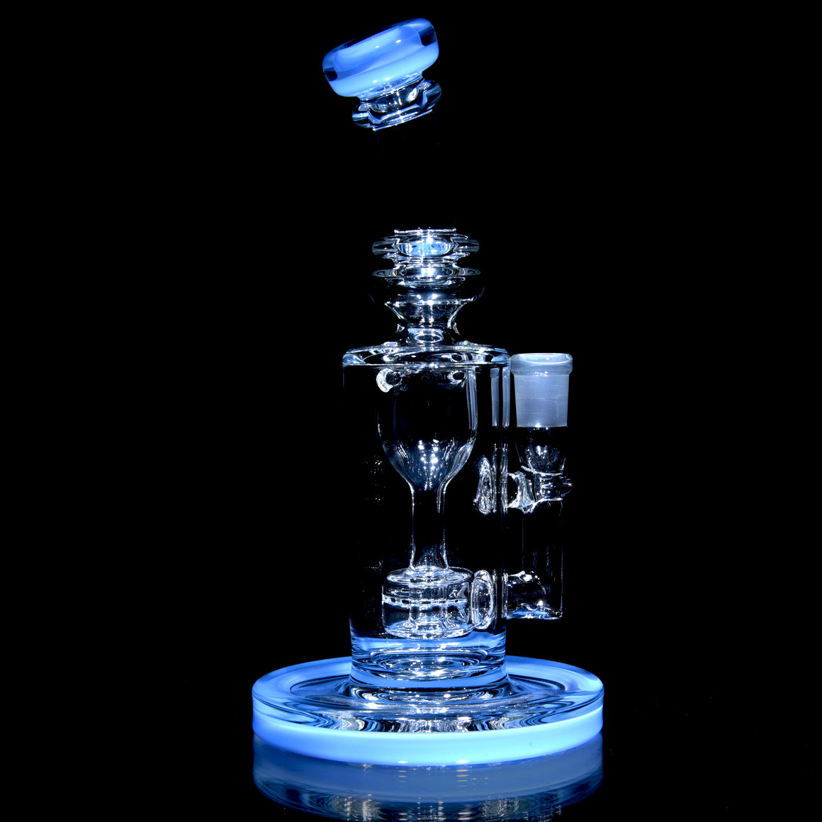 Accented Mini Narrow Can Double-uptake Tornada Recycler - Periwinkle - 14mm Female