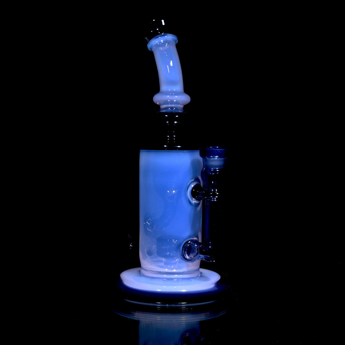 Full-color Mini Narrow Can Double-uptake Klein Recycler - Dark Amethyst/Pink Jade - 14mm Female