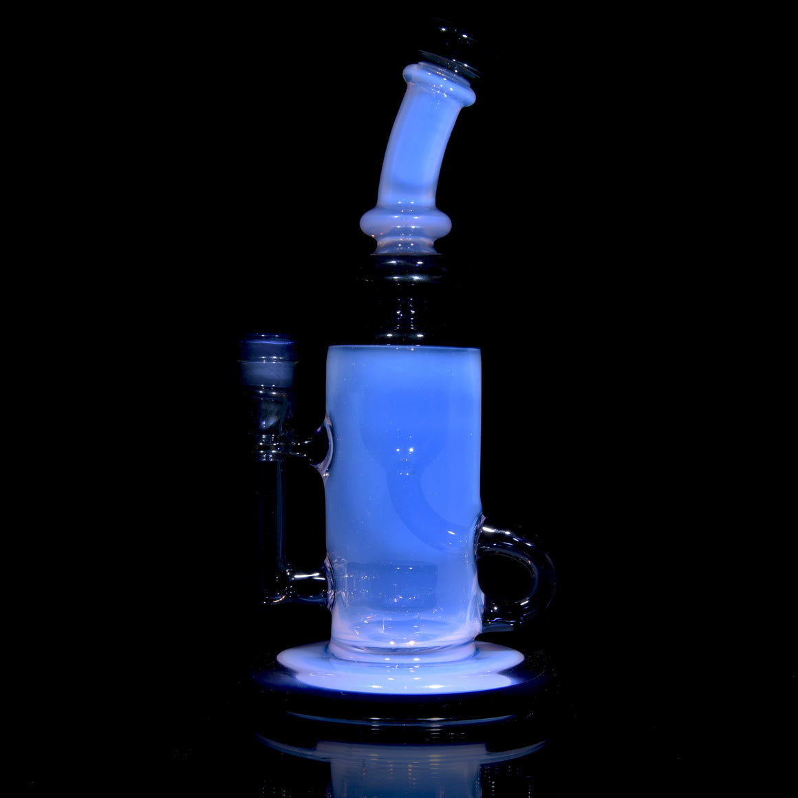 Full-color Mini Narrow Can Double-uptake Klein Recycler - Dark Amethyst/Pink Jade - 14mm Female