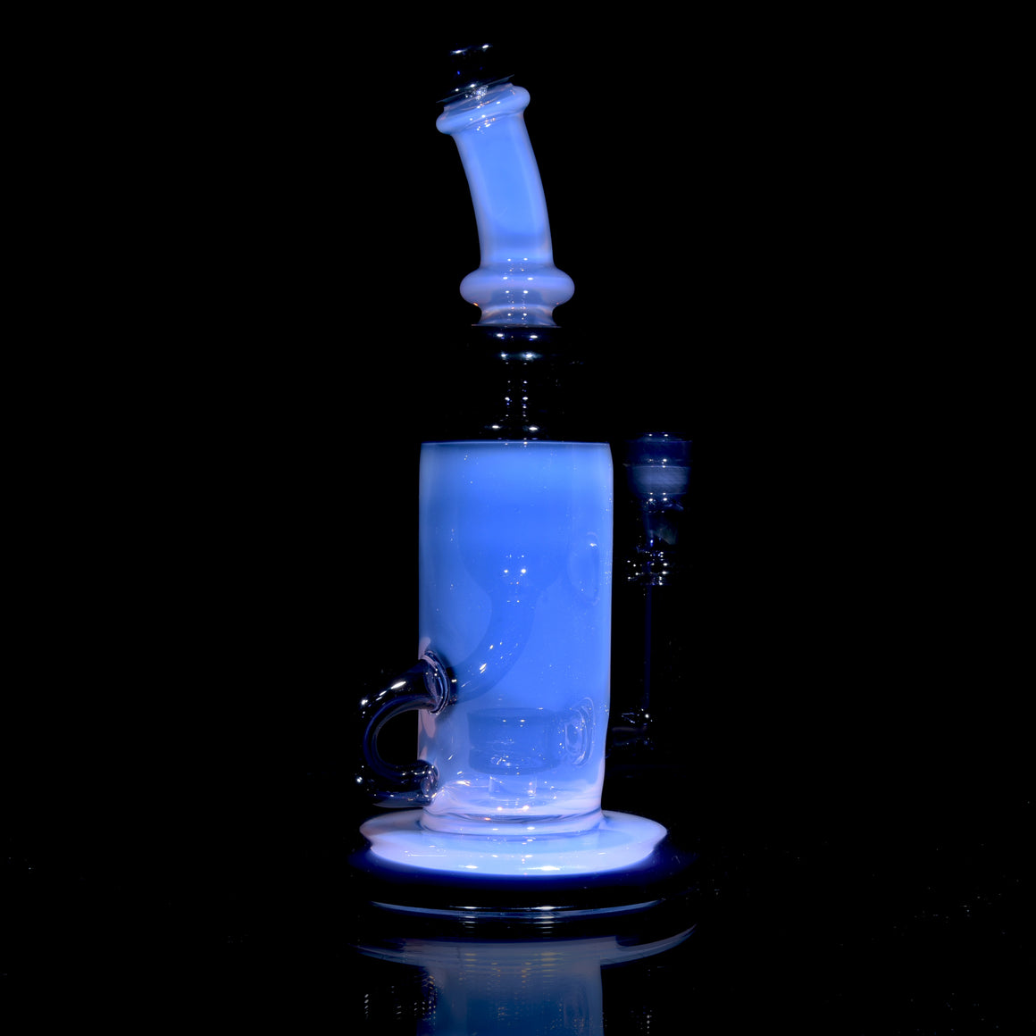 Full-color Mini Narrow Can Double-uptake Klein Recycler - Dark Amethyst/Pink Jade - 14mm Female