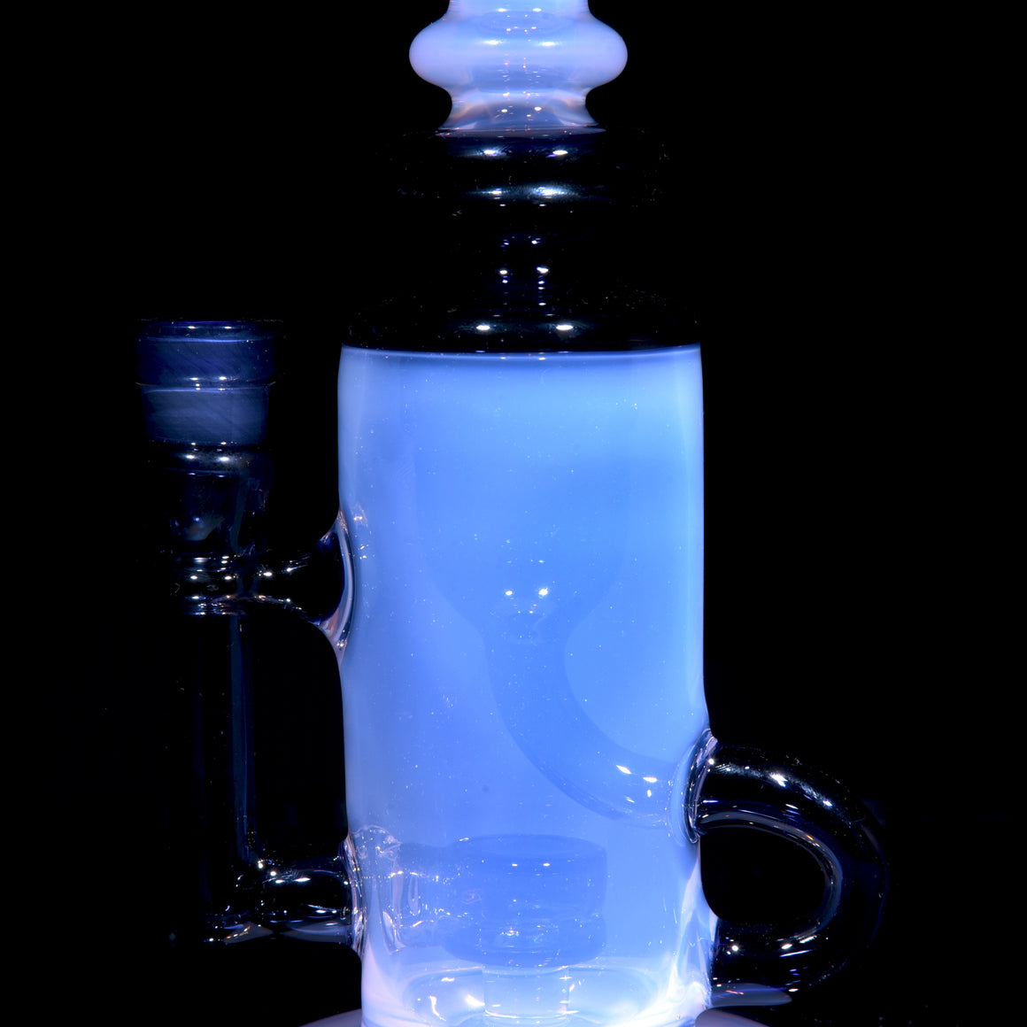 Full-color Mini Narrow Can Double-uptake Klein Recycler - Dark Amethyst/Pink Jade - 14mm Female