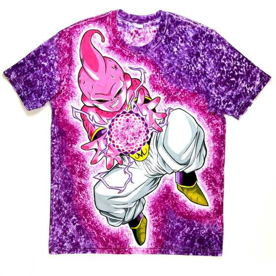 XL - Hand & Tie-dyed T-Shirt - DBZ Majin Buu