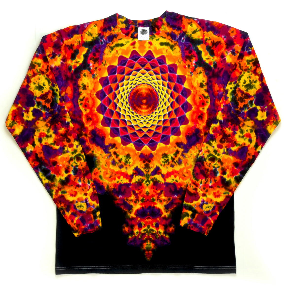 Medium Long-sleeve Tie Dye T-Shirt - Inferno Mandala Combo Fade