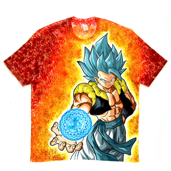 XXL - Hand & Tie-dyed T-Shirt - DBZ Gogeta Blue