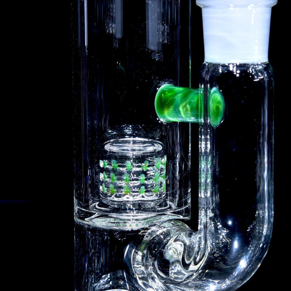 Accented 44mm Grid Cap Straight Tube w/ 4-hole Horned Slide - Chromium - 18mm Female