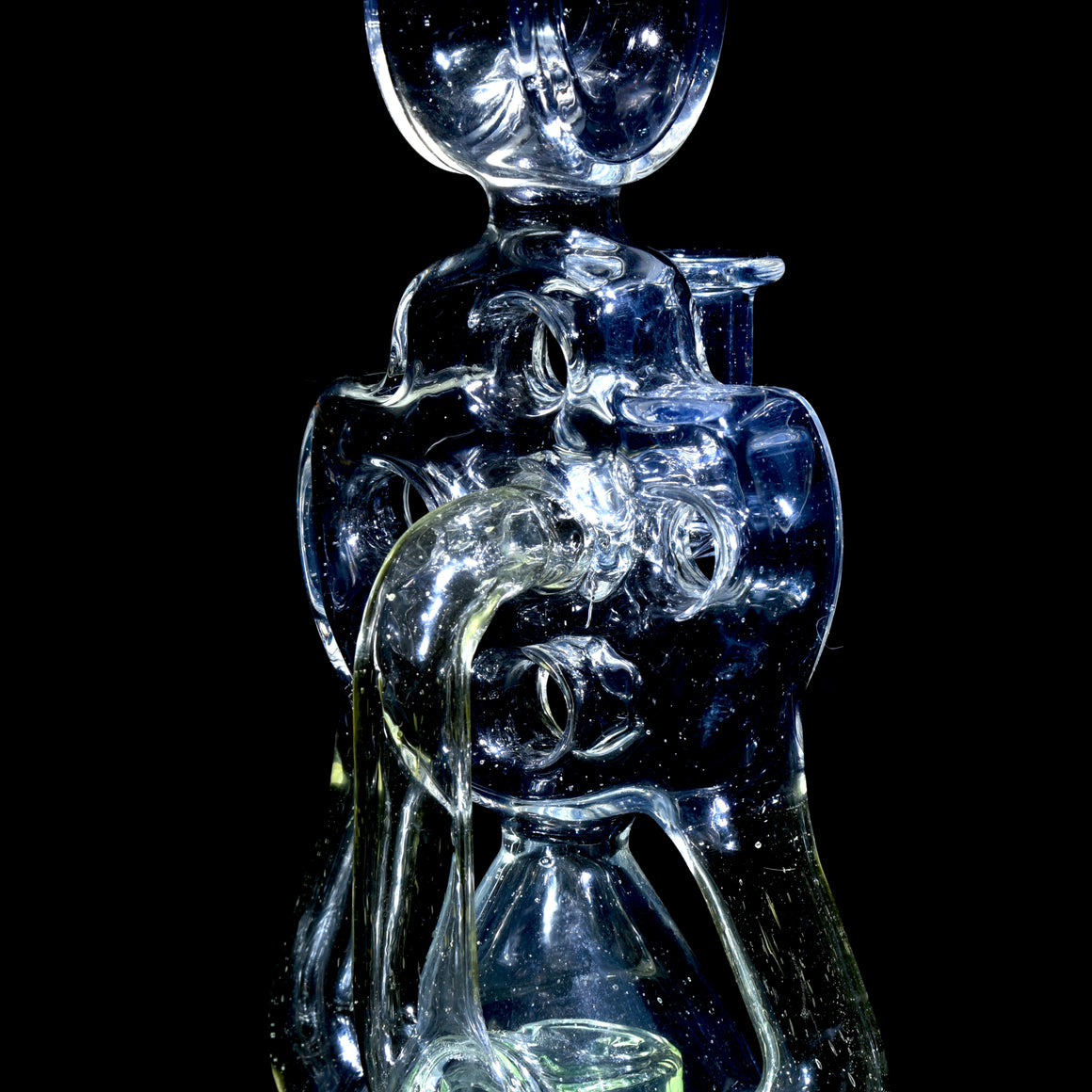 Full-UV Swiss Double Drain Donut Recycler/Cap Set - BluV/Nova/Ion - 10mm Female