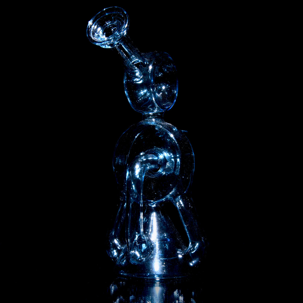 Full-color Double Drain Donut Recycler - Blue Stardust - 10mm Female