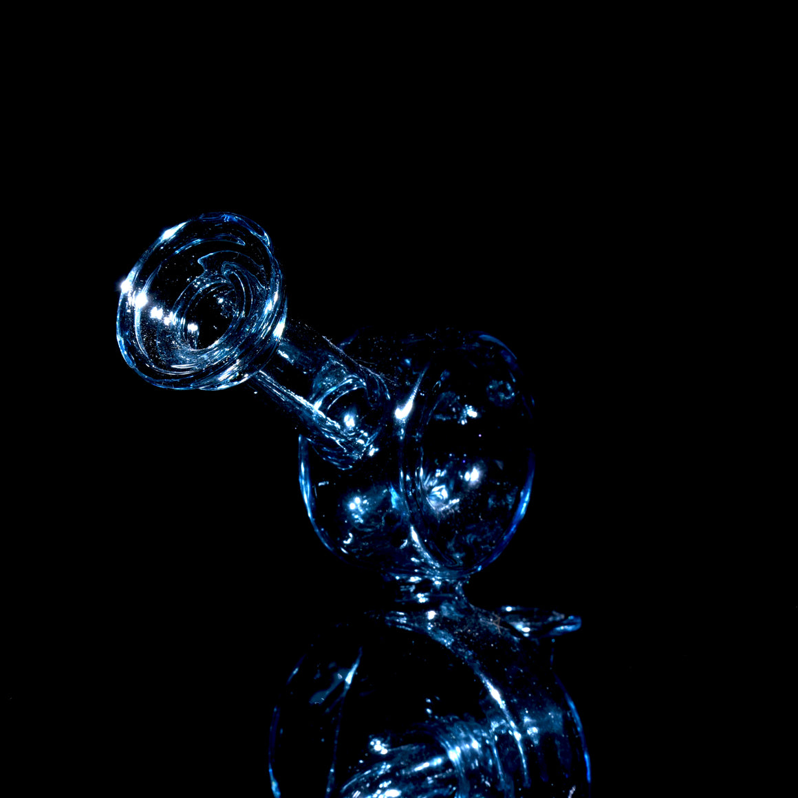 Full-color Double Drain Donut Recycler - Blue Stardust - 10mm Female