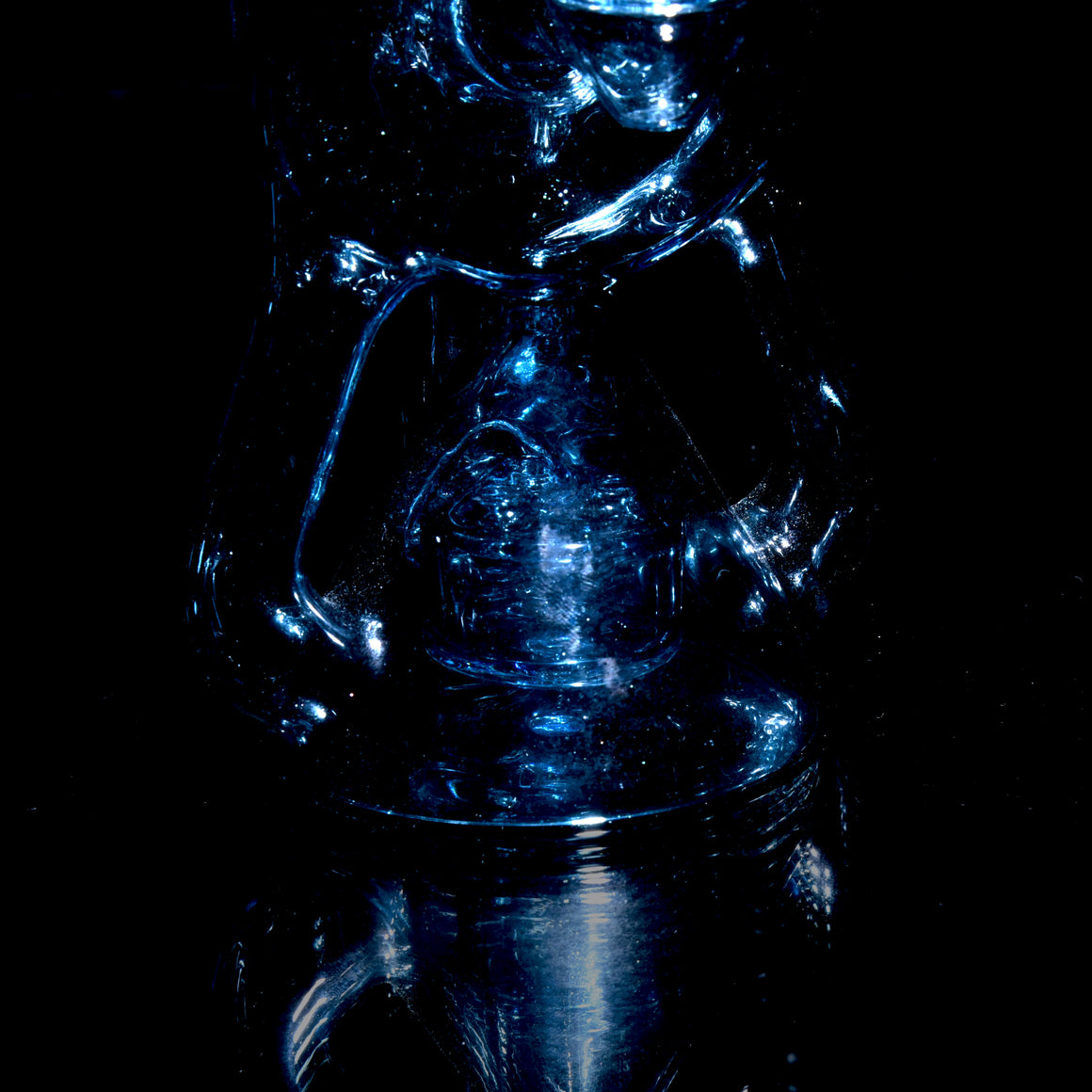 Full-color Double Drain Donut Recycler - Blue Stardust - 10mm Female