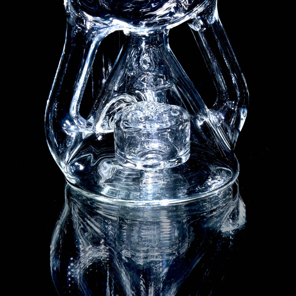 Double Drain Donut Recycler - Clear - 10mm Female