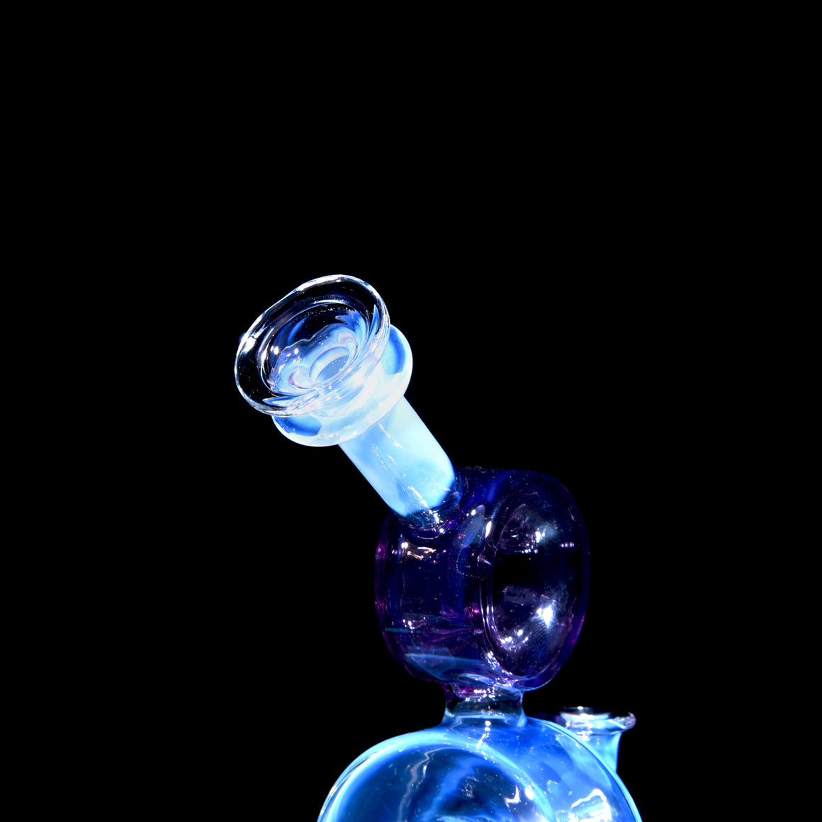 Full-color Quad Drain Donut Recycler/Cap Set - Moonstone/Transparent Wildberry - 10mm Female