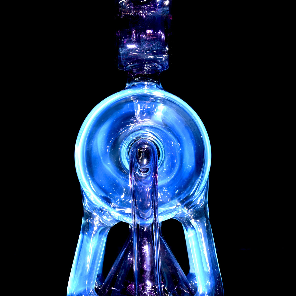 Full-color Quad Drain Donut Recycler/Cap Set - Moonstone/Transparent Wildberry - 10mm Female