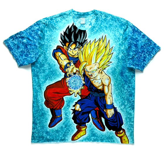 XXL - Hand & Tie-dyed T-Shirt - DBZ Super Gohan & Goku