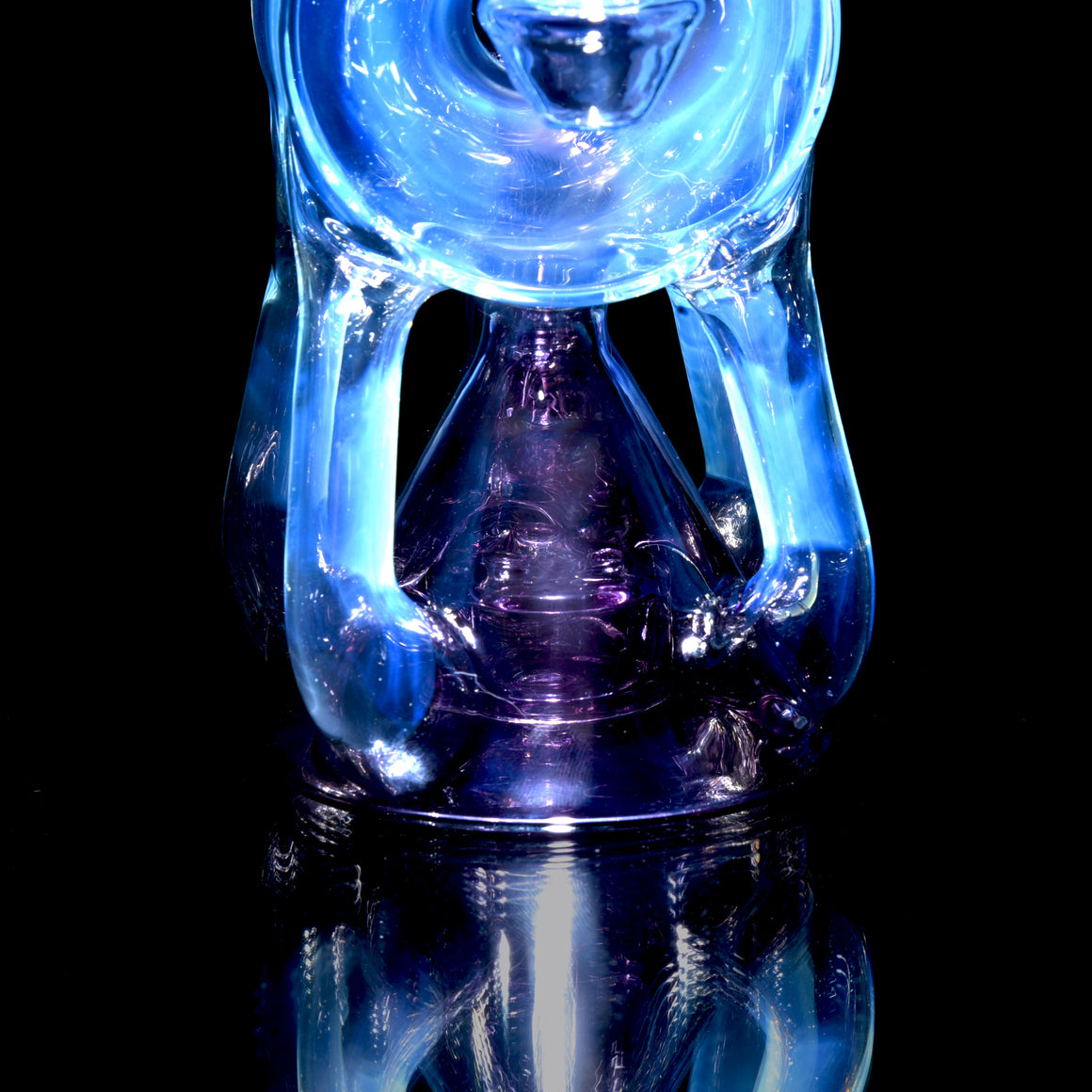 Full-color Quad Drain Donut Recycler/Cap Set - Moonstone/Transparent Wildberry - 10mm Female