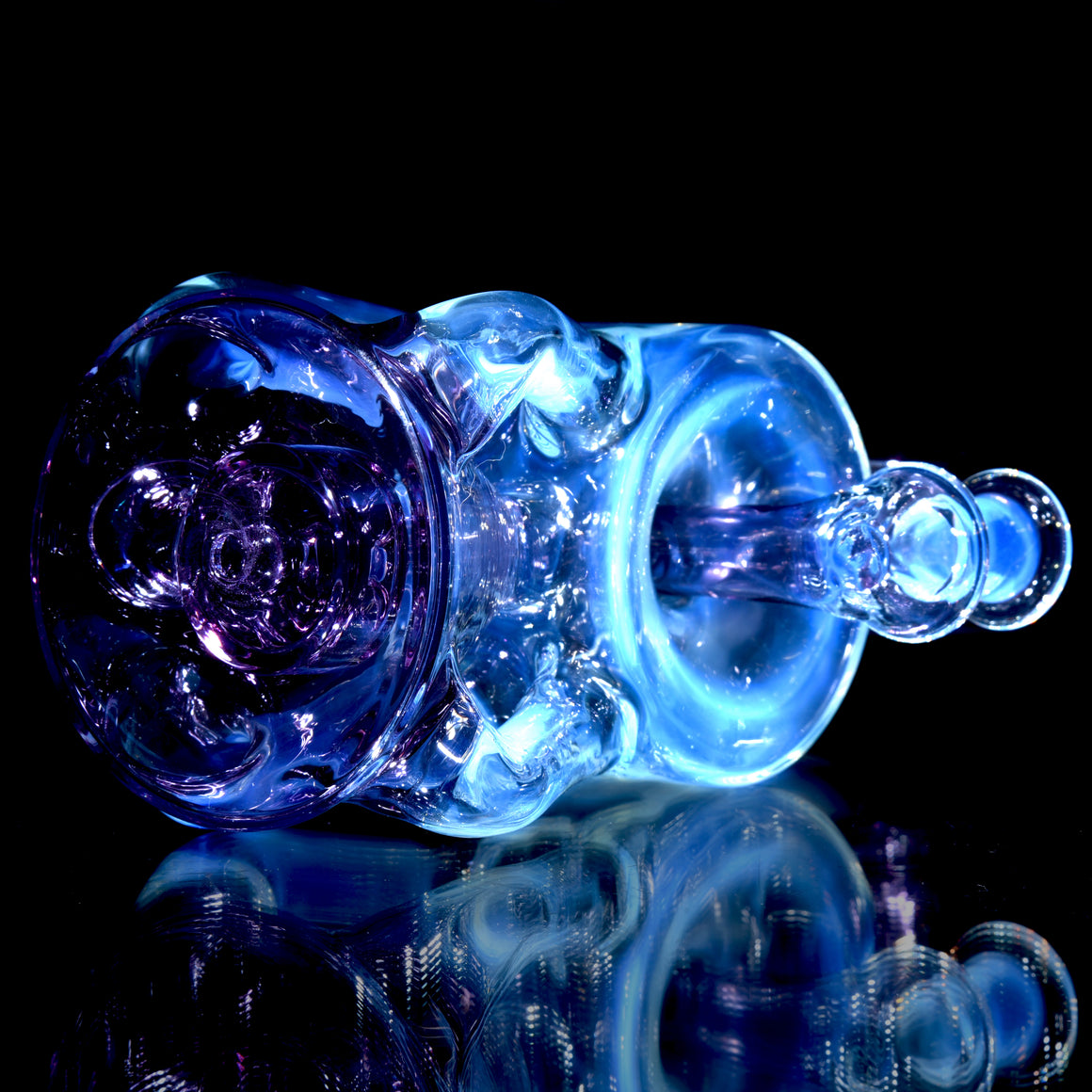 Full-color Quad Drain Donut Recycler/Cap Set - Moonstone/Transparent Wildberry - 10mm Female