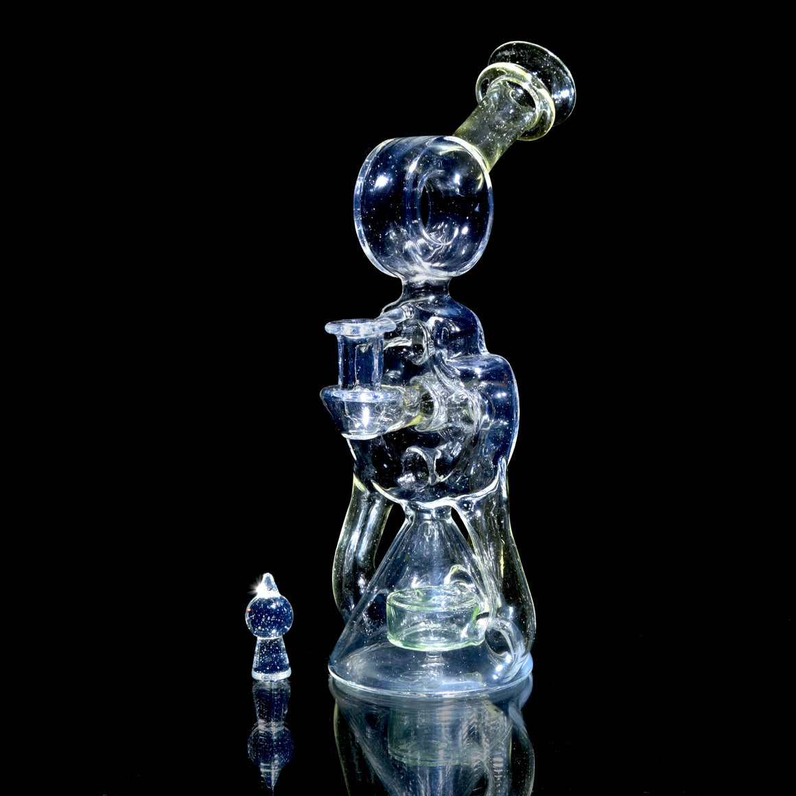 Full-UV Swiss Double Drain Donut Recycler/Cap Set - BluV/Nova/Ion - 10mm Female