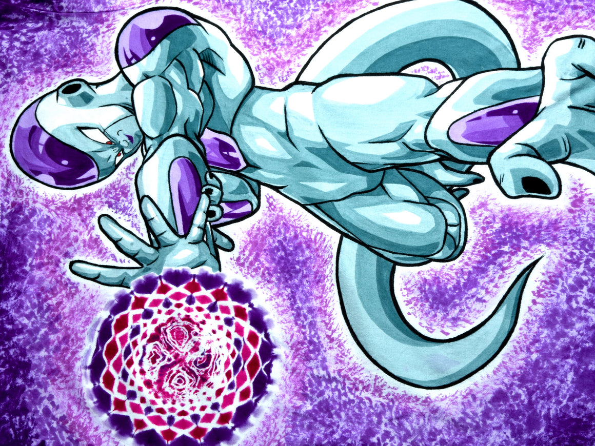 XL - Hand & Tie-dyed T-Shirt - DBZ Frieza