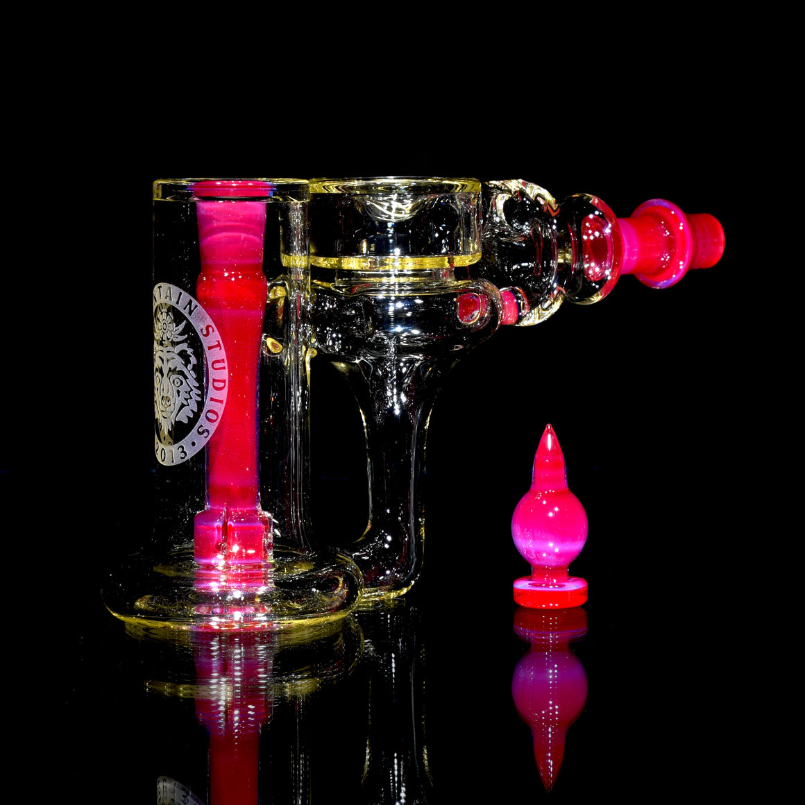 CFL Reactive Full-color Mini RTH Recycler w/ Plug Cap - Serum/Sherbet - 10mm Female