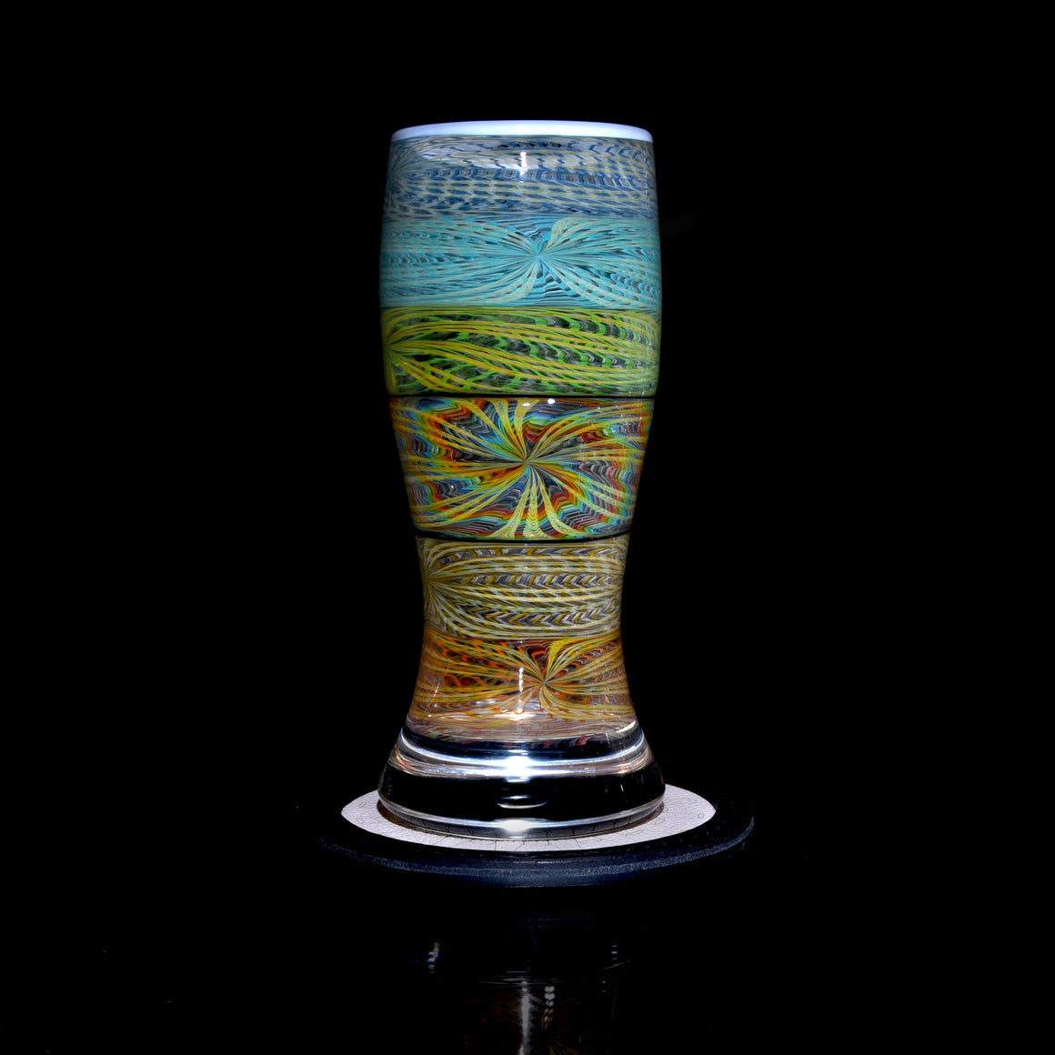 Collab - Rainbow Fume Wrap & Rake Pint Glass w/ Custom Coaster - 17oz Capacity