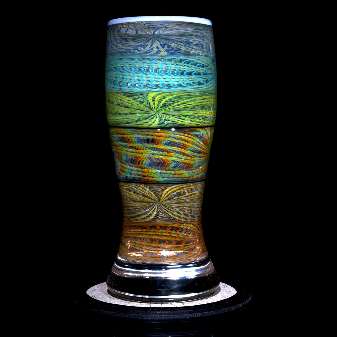 Collab - Rainbow Fume Wrap & Rake Pint Glass w/ Custom Coaster - 17oz Capacity