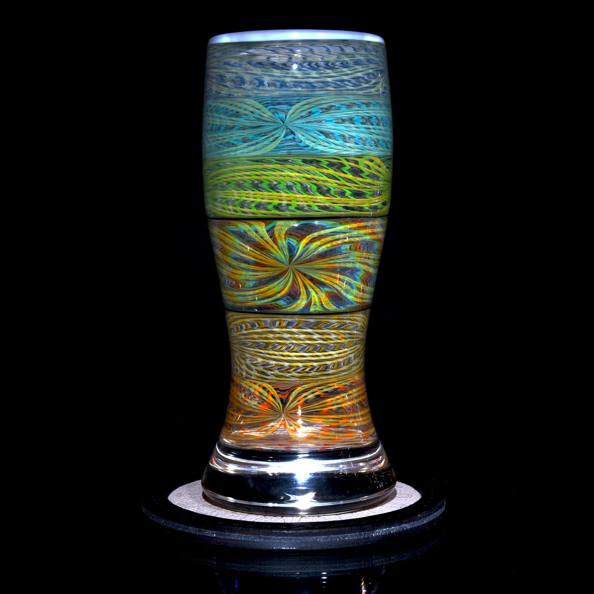 Collab - Rainbow Fume Wrap & Rake Pint Glass w/ Custom Coaster - 17oz Capacity