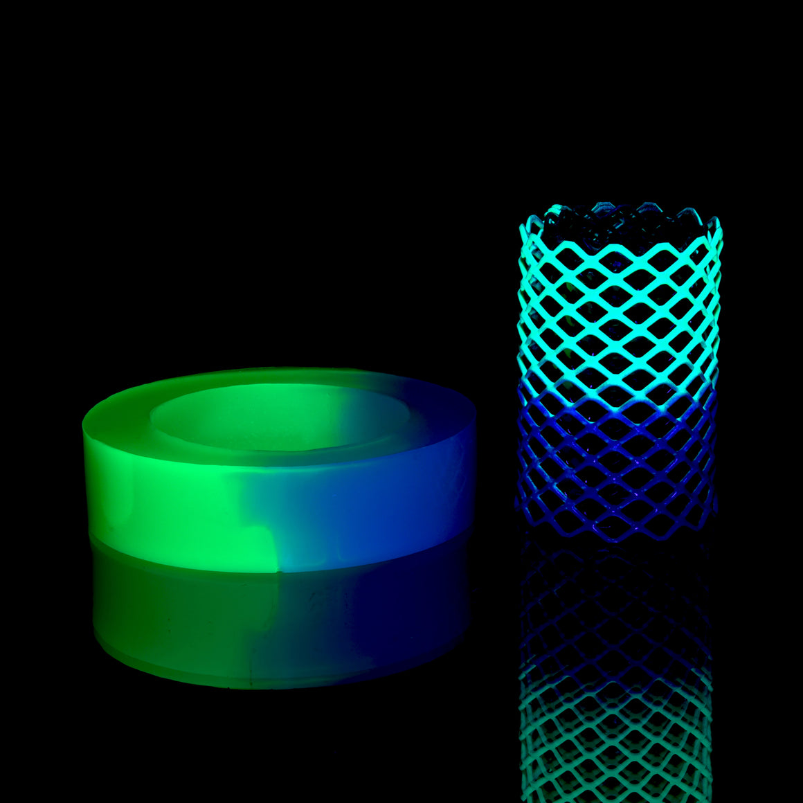 Mamba Guardz - Custom Nozzle Heat Shield/Epoxy Resin Base Set for Blazer Big Shot - UV Green/Sky Blue