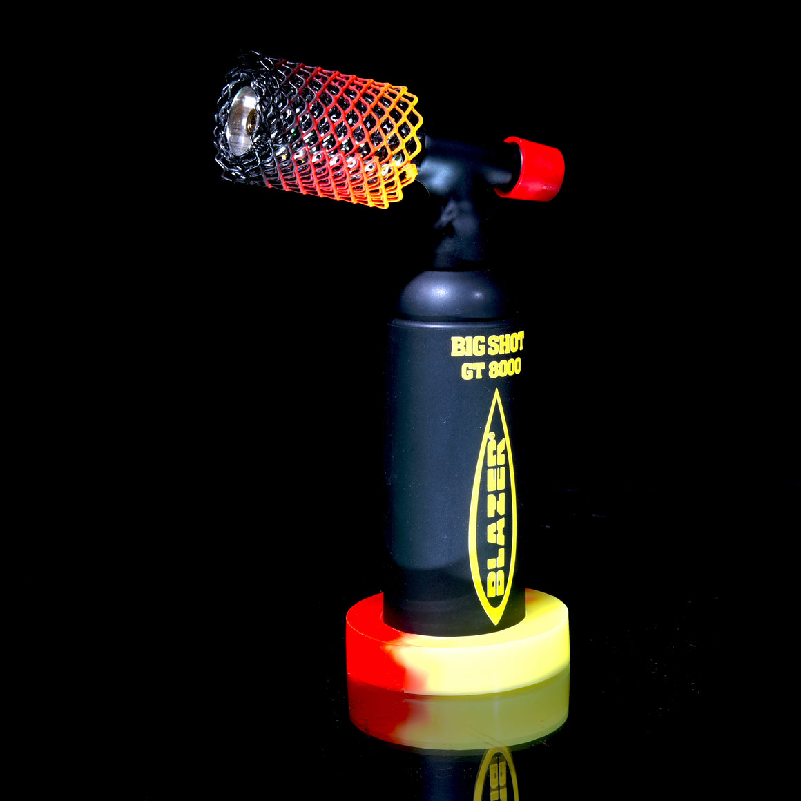 Limited Edition Big Shot GT8000 Butane Torch & Matching Mamba Guard/Base Set - UV Yellow/Red
