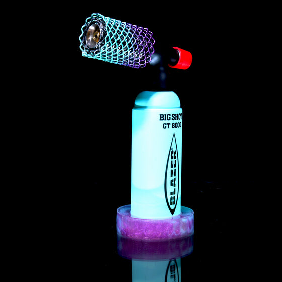 Limited Edition Big Shot GT8000 Butane Torch & Matching Mamba Guard/Base Set - Metallic Purple/Sky Blue