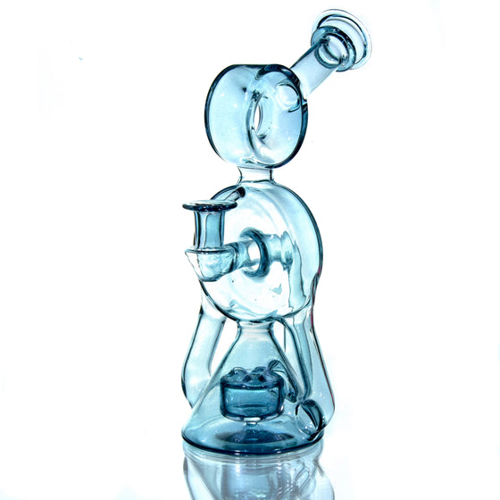 Full-color Double Drain Donut Recycler - Blue Stardust - 10mm Female