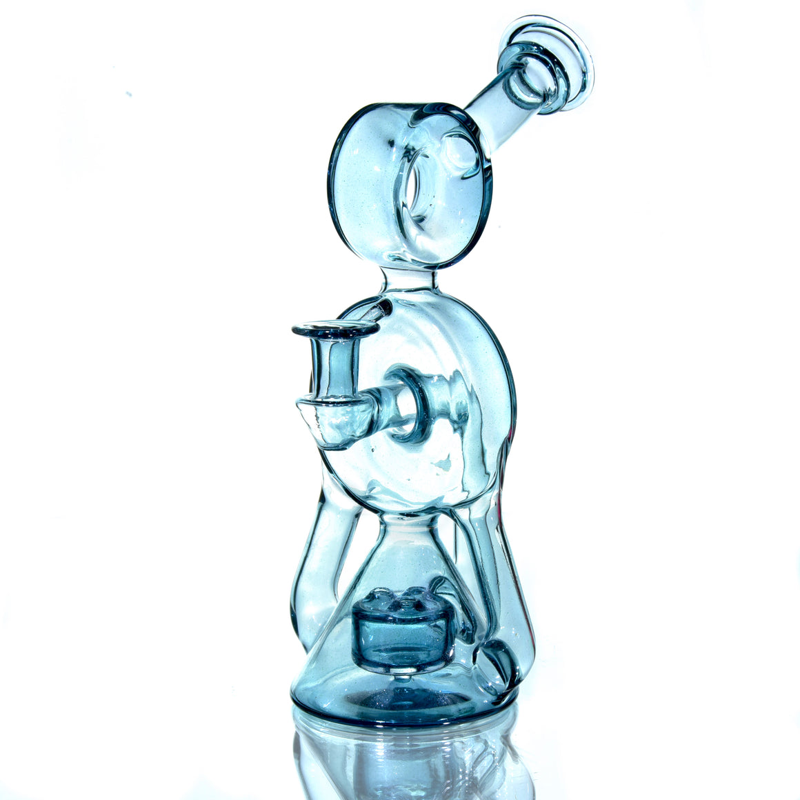 Full-color Double Drain Donut Recycler - Blue Stardust - 10mm Female