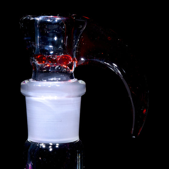 Pomegranate/Clear 4-hole Horned Slide - 18mm