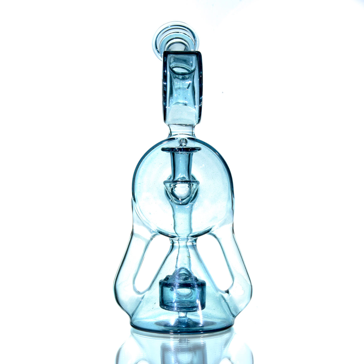 Full-color Double Drain Donut Recycler - Blue Stardust - 10mm Female