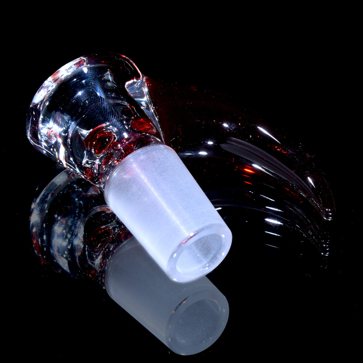 Pomegranate/Clear 4-hole Horned Slide - 18mm